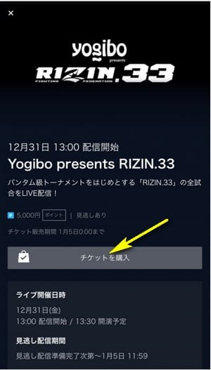 RIZIN33　チケット購入方法　1